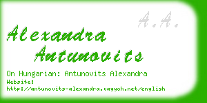 alexandra antunovits business card